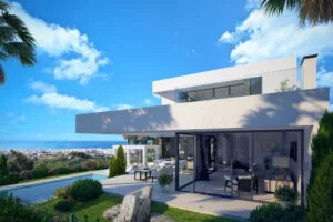 Private house 3D rendering, Marbella, Spain. Day view, interior & exterior.